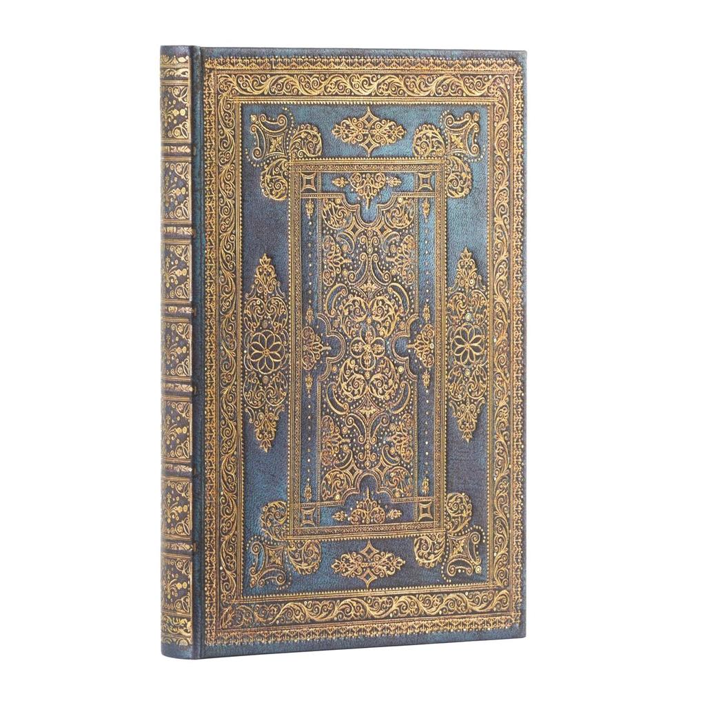 Paperblanks Blue Luxe Luxe  Hardcover Journal Mini Lined Elastic Band Closure 176 Pg 85 GSM