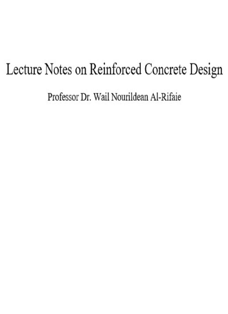 Lecture Notes on Reinforced Concrete 