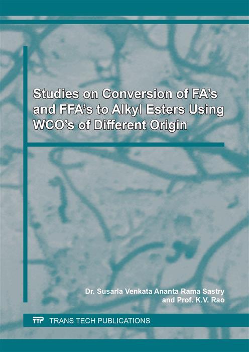 Studies on Conversion of FA‘s and FFA‘s to Alkyl Esters Using WCO‘s of Different Origin