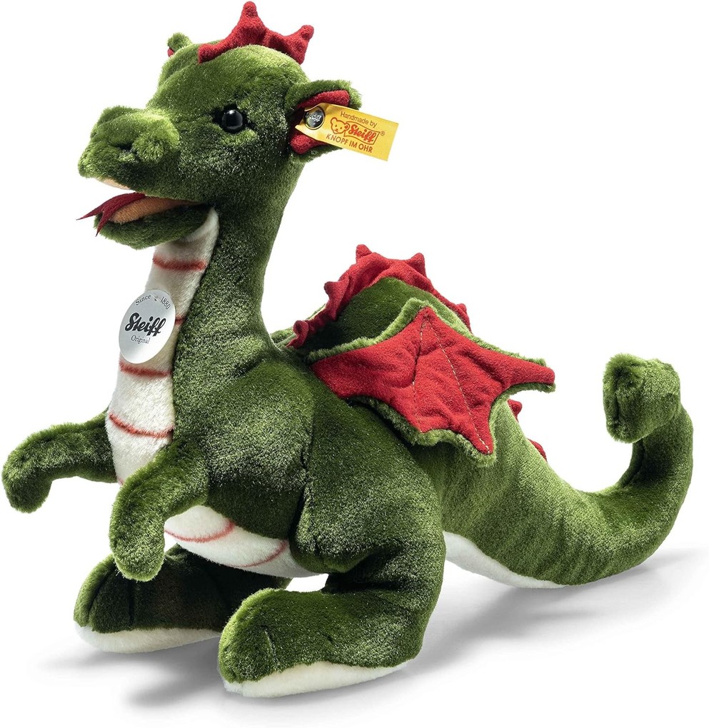 Steiff 067198 - Drache Rocky grün/mehrfarbig 32 cm