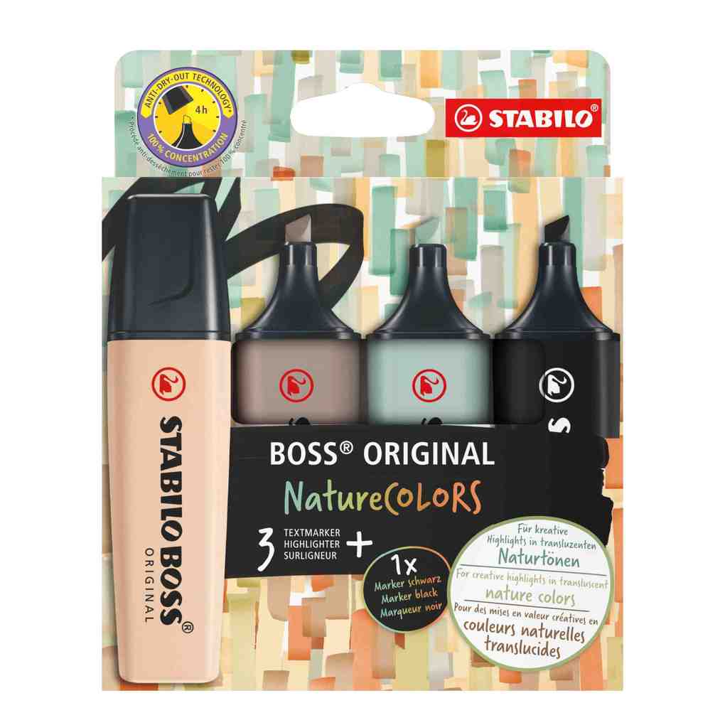 STABILO BOSS NatureCOLORS Highlighters Pack of 4