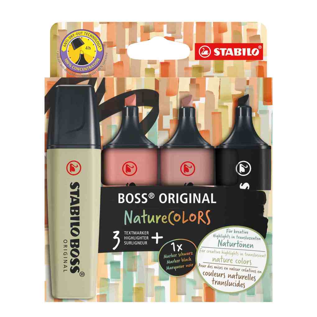 STABILO BOSS ORIGINAL NatureCOLORS Highlighter Text Marker Assorted
