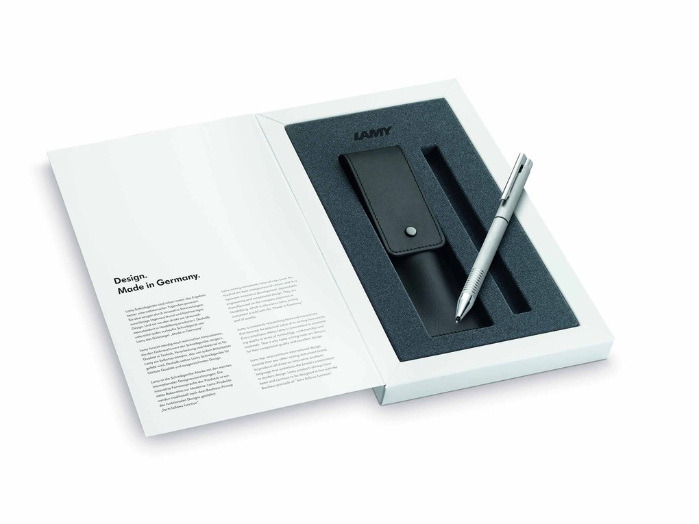 Lamy Kugelschreiber Econ Brushed Echtleder Etui