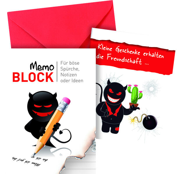 Schwarzer Humor Notizblock mit Mini-Geschenkkarte mit Kuvert