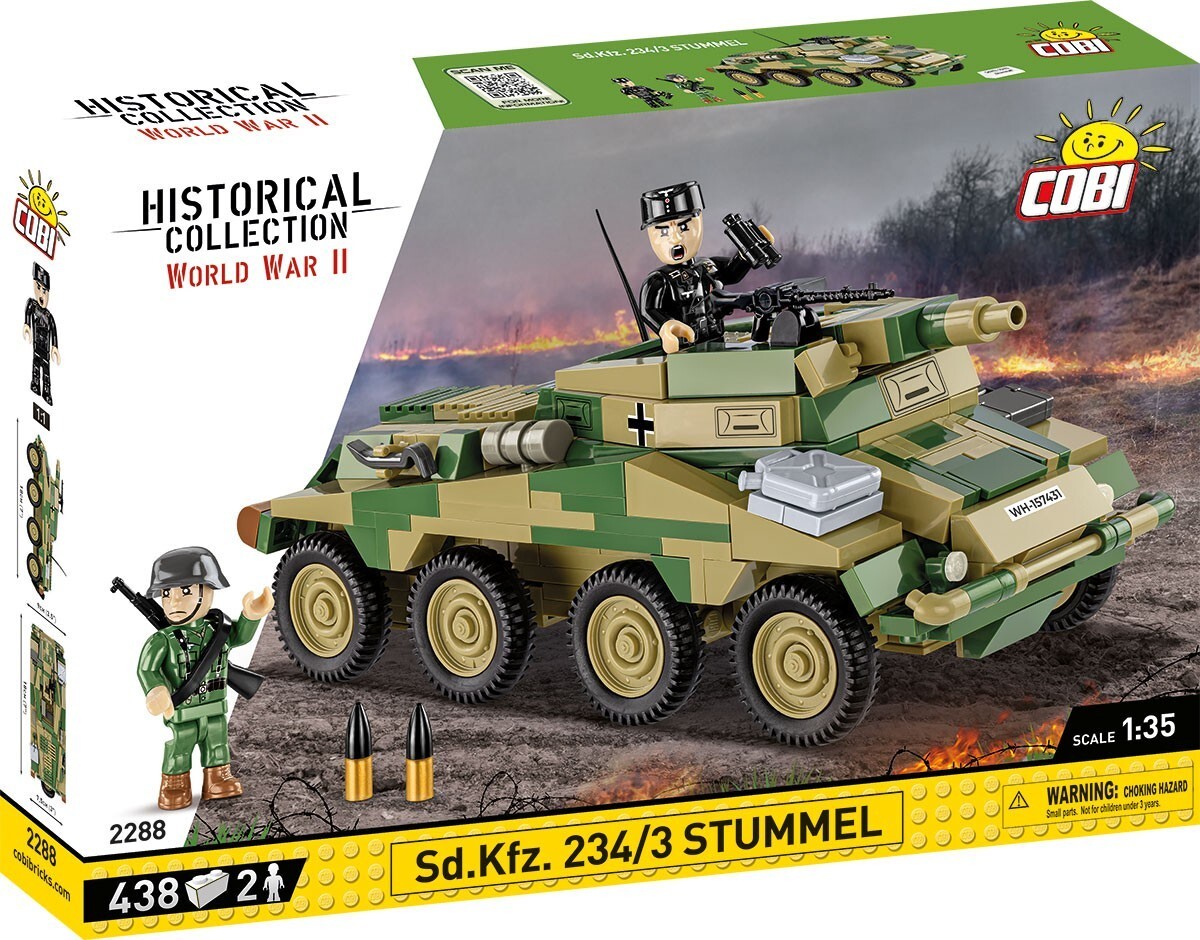 COBI Historical Collection 2288 - Sd. Kfz. 234/3 Stummel WWII Panzer Bausatz 1:35 438 Bauteile