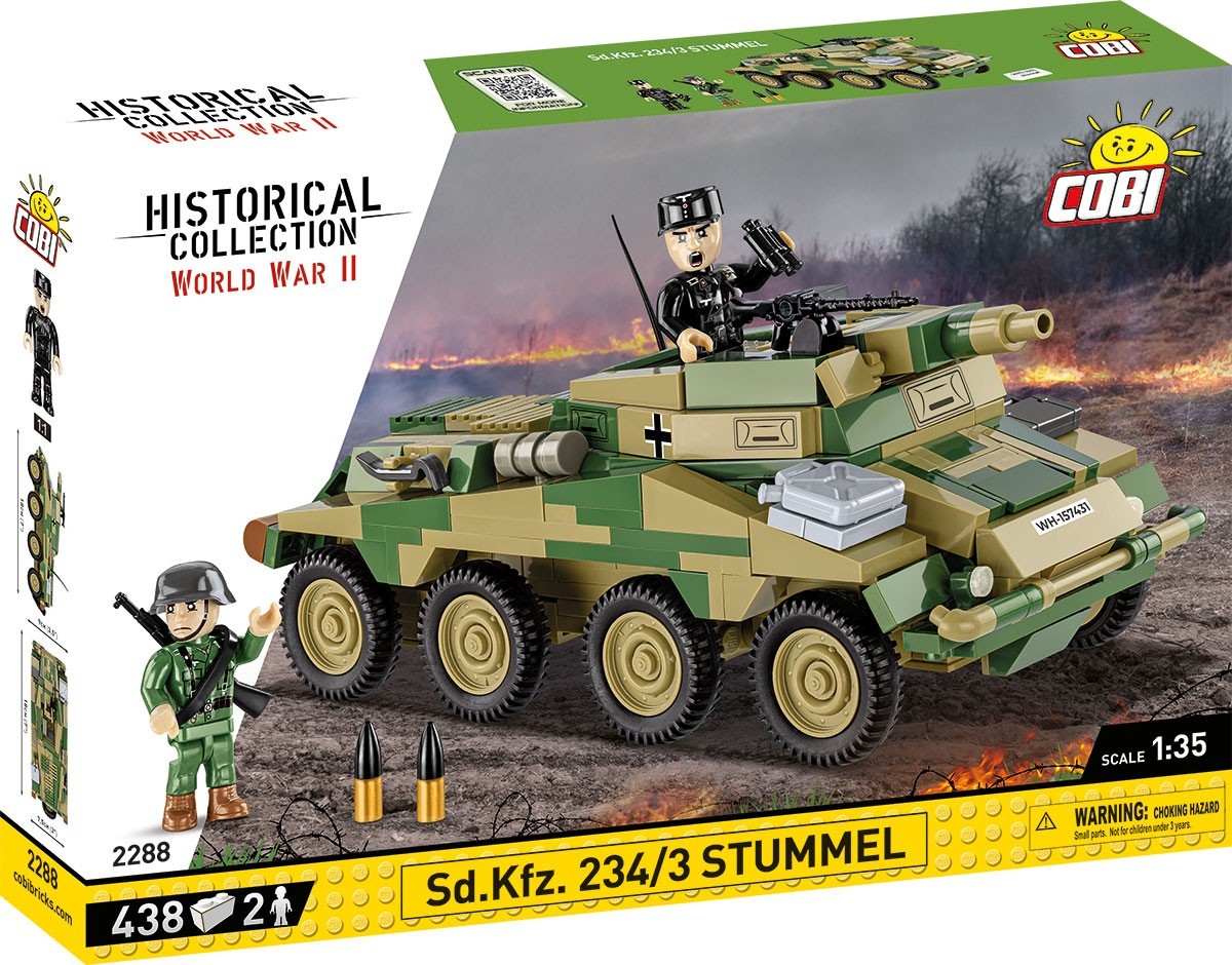 COBI Historical Collection 2288 - Sd. Kfz. 234/3 Stummel WWII Panzer Bausatz 1:35 438 Bauteile