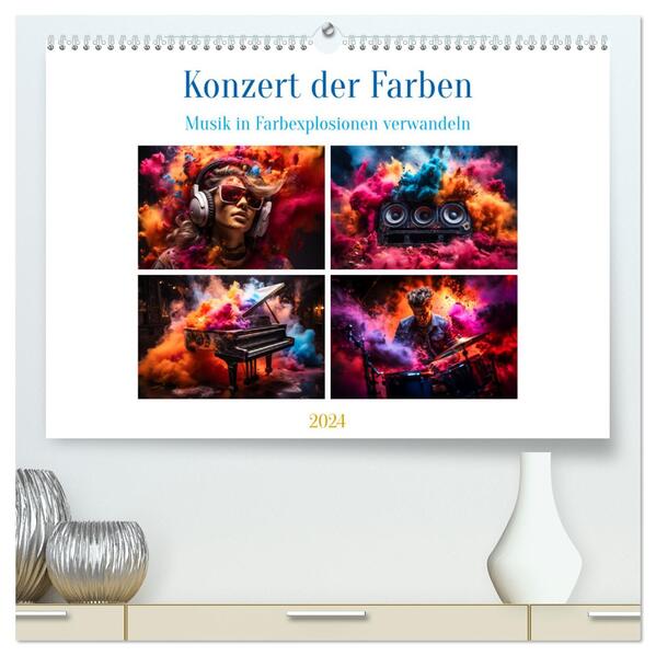 Konzert der Farben (hochwertiger Premium Wandkalender 2024 DIN A2 quer) Kunstdruck in Hochglanz