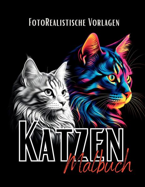 Katzen Malbuch 'Fotorealistisch'.