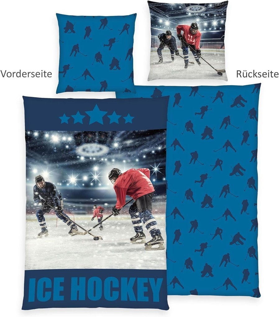 Herding 4459413050 - Young Collection Bettwäsche Eishockey Baumwolle/Renforcé 80x80/135x200 cm