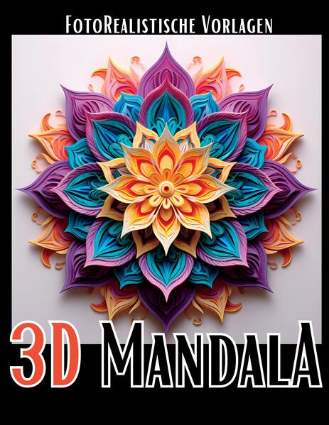 3D Mandala Malbuch 'Black & White'