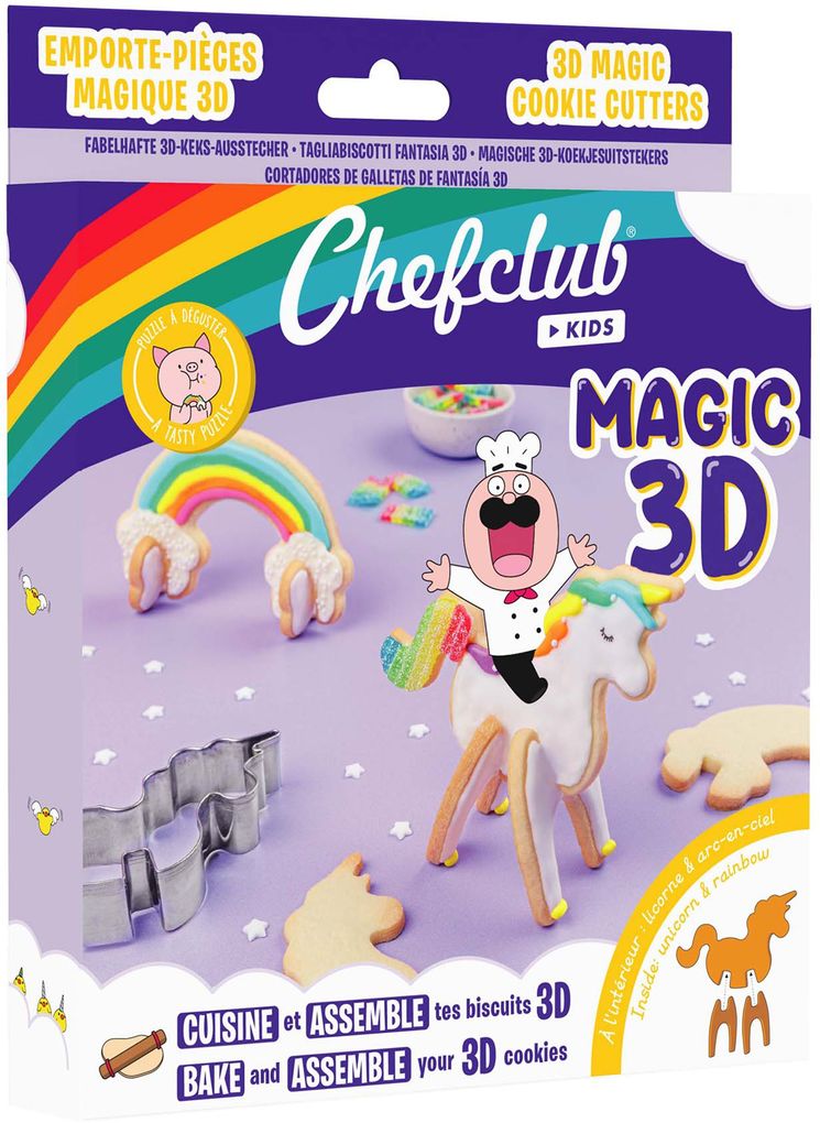 Chefclub Kids - Ausstecher - Einhorn & Regenbogen Magic 3D