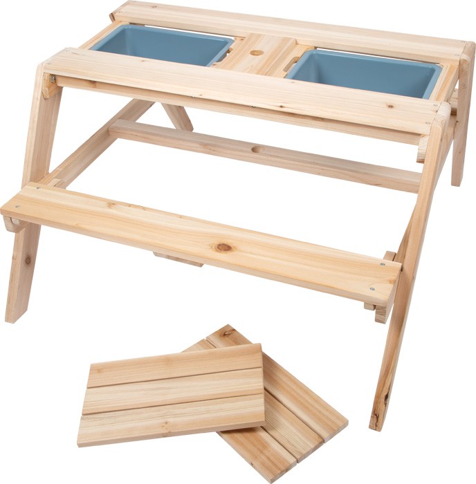 Small foot 12422 - Kindersitzgruppe Matschtisch Holz/Kunststoff Sitzhöhe: 28 cm
