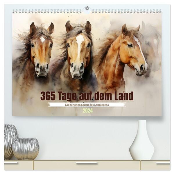 365 Tage auf dem Land (hochwertiger Premium Wandkalender 2024 DIN A2 quer) Kunstdruck in Hochglanz