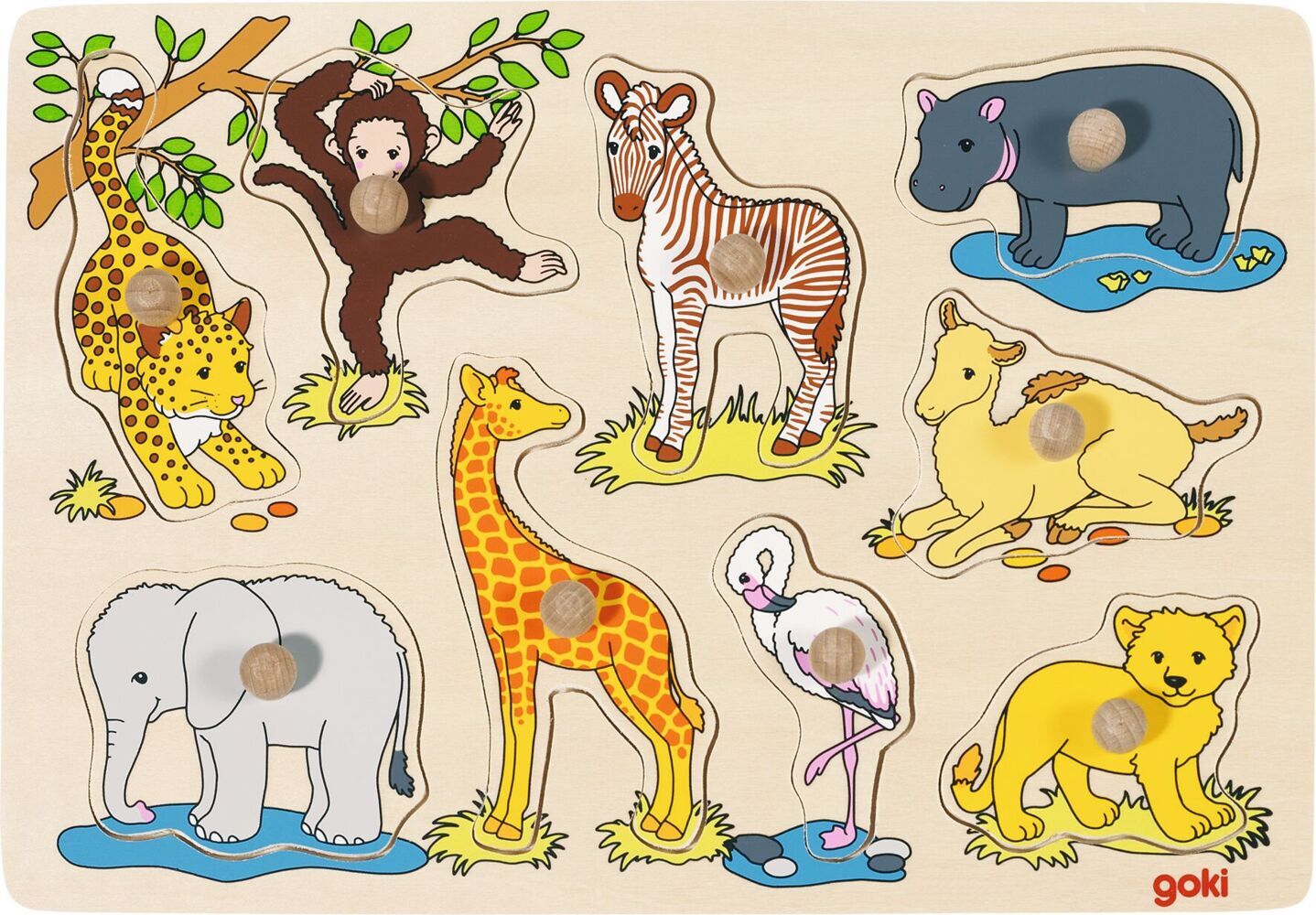 Steckpuzzle Afrikanische Tierkinder