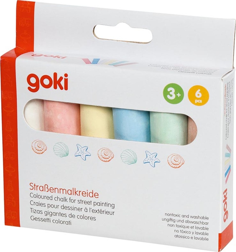 Goki SP406 - Straßenmalkreide 6er Set