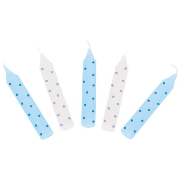 Geburtstagskerzen-Set blau gepunktet (für Geburtstagskränze 106Geburtstagskränze 10855985607216072660706)