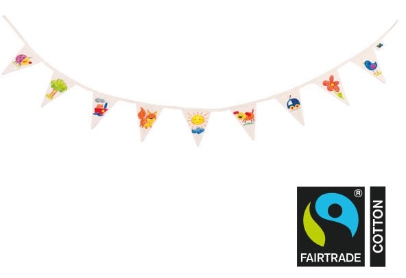 Goki 58636 - Fähnchen-Girlande Fair Trade