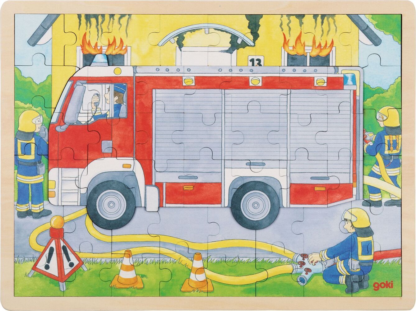 Schichtenpuzzle Feuerwehreinsatz
