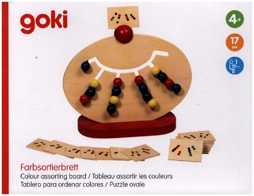 Goki 58970 - Farbsortierbrett / Motorikfächer oval