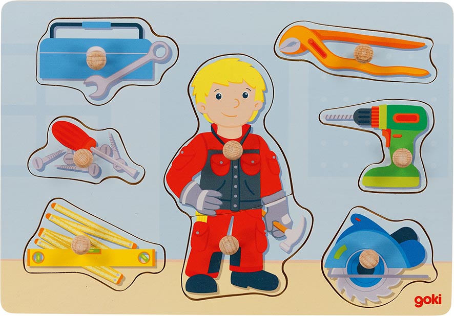 Goki 57405 - Steckpuzzle Handwerker