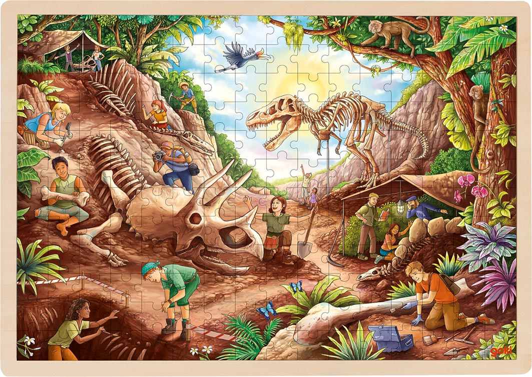 Goki 57395 - Einlegepuzzle Ausgrabung Dinosaurier