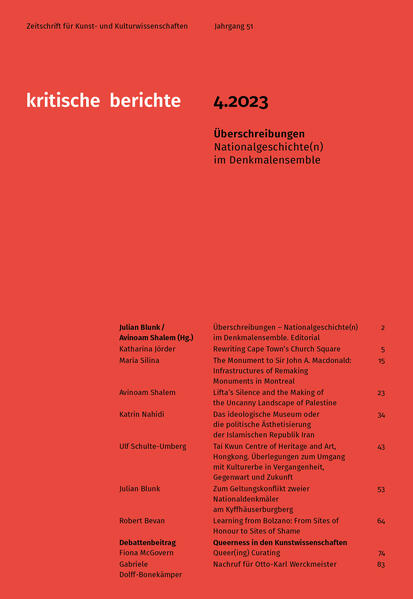 Kritische Berichte: Zeitschrift für Kunst- und Kulturwissenschaften / Jahrgang 51 Heft 4.2023