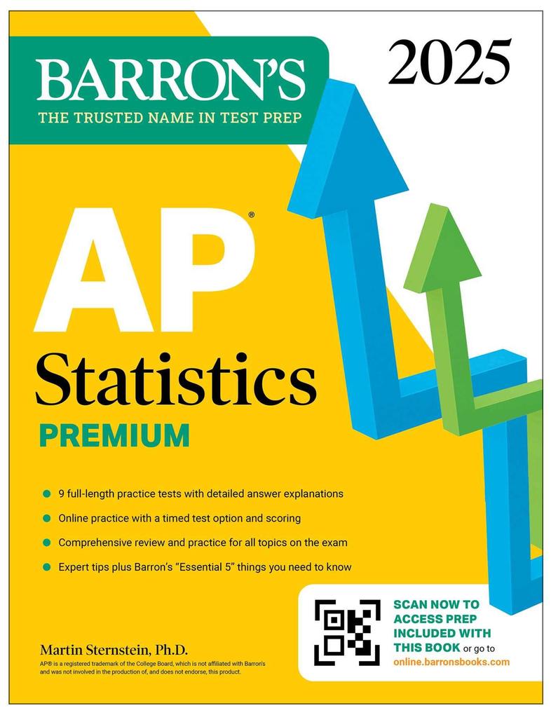 AP Statistics Premium 2025: 9 Practice Tests + Comprehensive Review + Online Practice