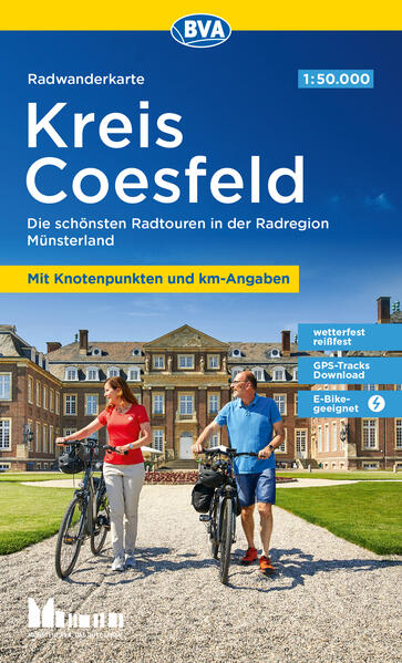 BVA Radwanderkarte Kreis Coesfeld 1:50.000 mit Knotenpunkten und km-Angaben reiß- und wetterfest GPS-Tracks Download E-Bike geeignet