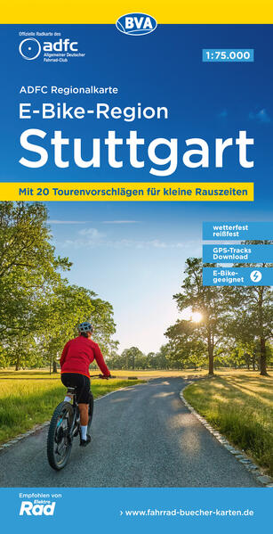 ADFC-Regionalkarte E-Bike-Region Stuttgart 1:75.000 mit Tagestourenvorschlägen reiß- und wetterfest GPS-Tracks Download