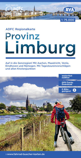 ADFC-Regionalkarte Limburg 1:75.000 mit Tagestourenvorschlägen und allen Knotenpunkten reiß- und wetterfest E-Bike-geeignet GPS-Tracks Download