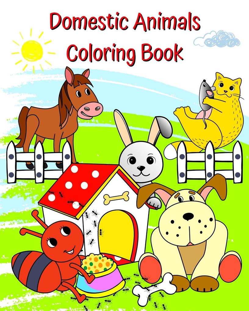 Domestic Animals Coloring Book
