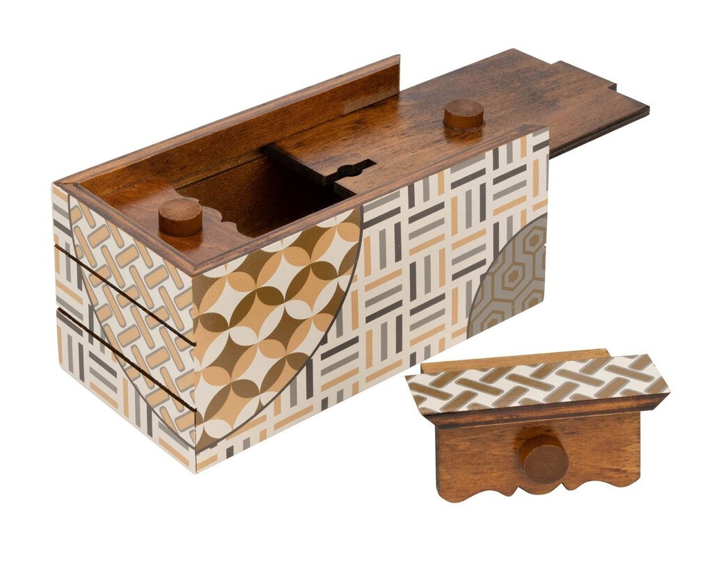 Philos 5534 - Secret Box Autumn Geheimbox Holzbox mit Geheimfach Knobelspiel 16x8x8cm Knobelspiel Schwierigkeitsgrad: mittelschwer