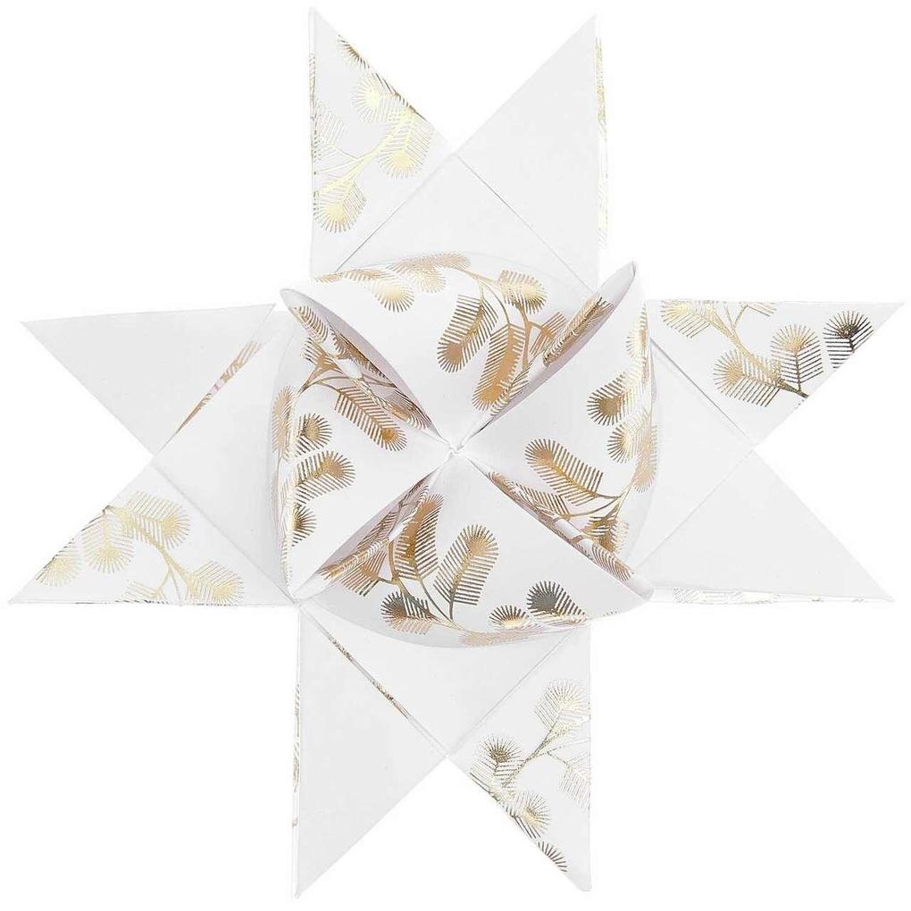 Papierstreifen "Zweige", Weiß-Gold