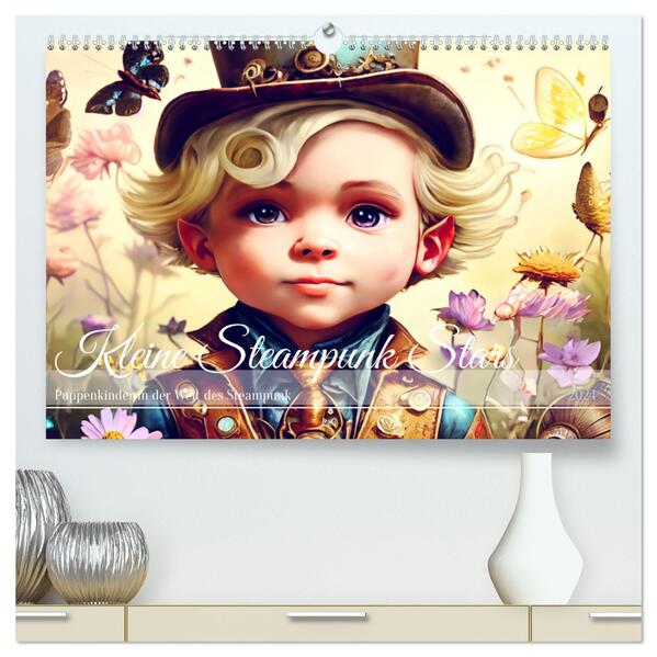 Kleine Steampunk Stars (hochwertiger Premium Wandkalender 2024 DIN A2 quer) Kunstdruck in Hochglanz
