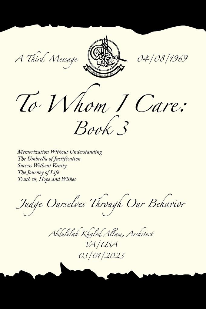 To Whom I Care: Book 3