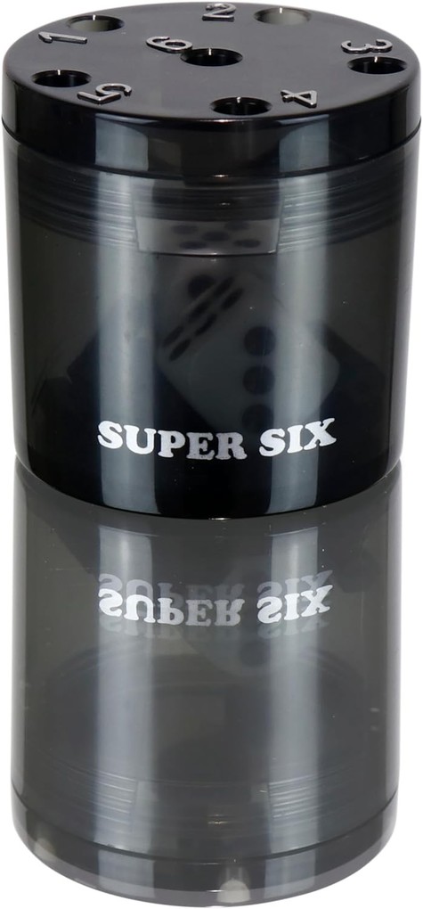 BestSaller 3013 - SUPER SIX 'Travel' aus ABS - Schwarz 5cm+ Ø 5cm Reisespiel