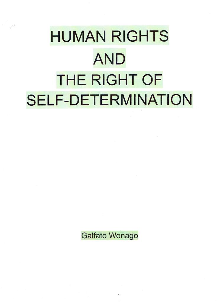 Human Rights And The Right Of Self-Determination