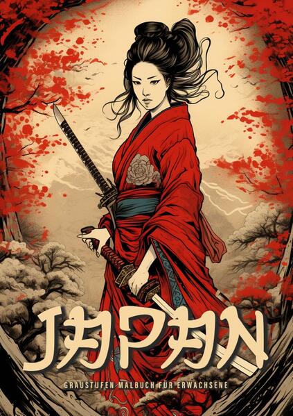 Japan Grayscale Coloring Book for Adults