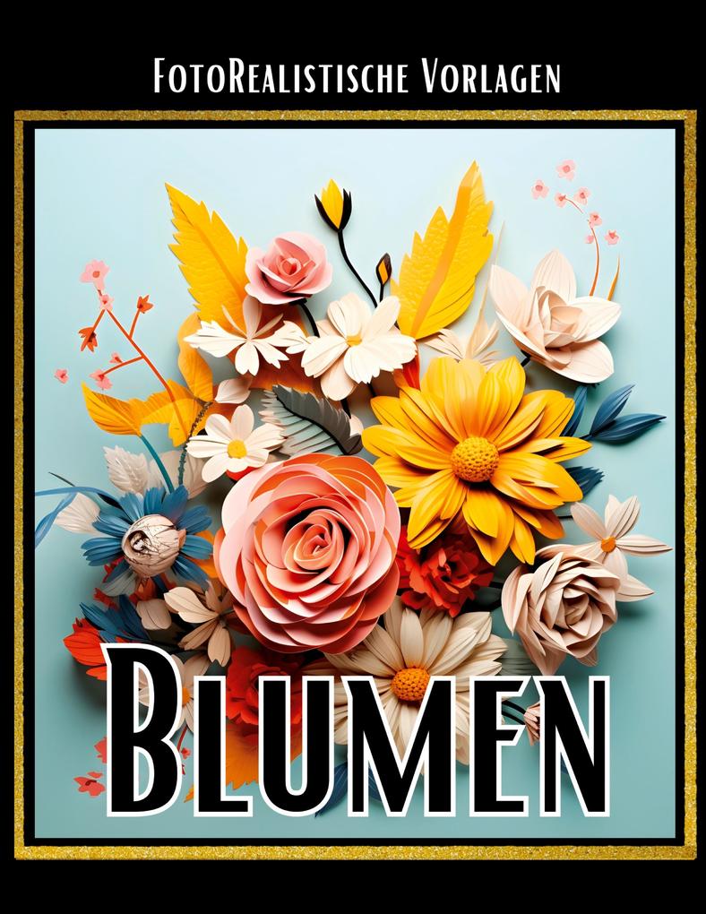 Blumen 3D Malbuch 'Black & White'