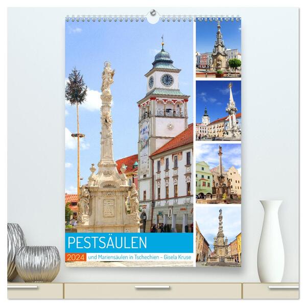 Pestsäulen und Mariensäulen in Tschechien (hochwertiger Premium Wandkalender 2024 DIN A2 hoch) Kunstdruck in Hochglanz