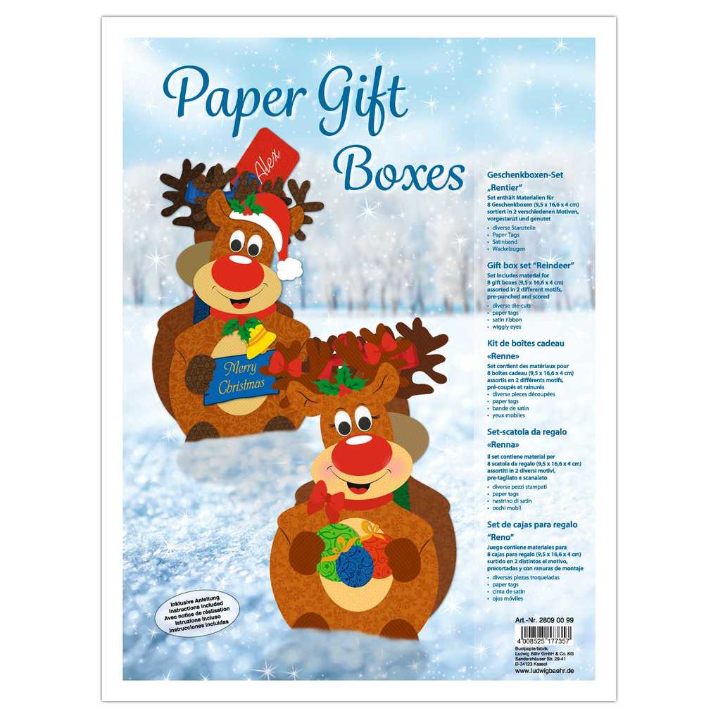 URSUS Geschenktaschen Paper gift boxes Rentier