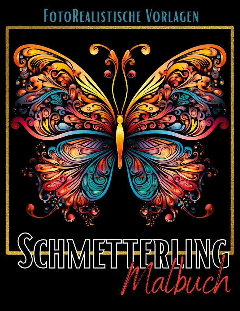 Malbuch Schmetterling 'Fotorealistisch'.