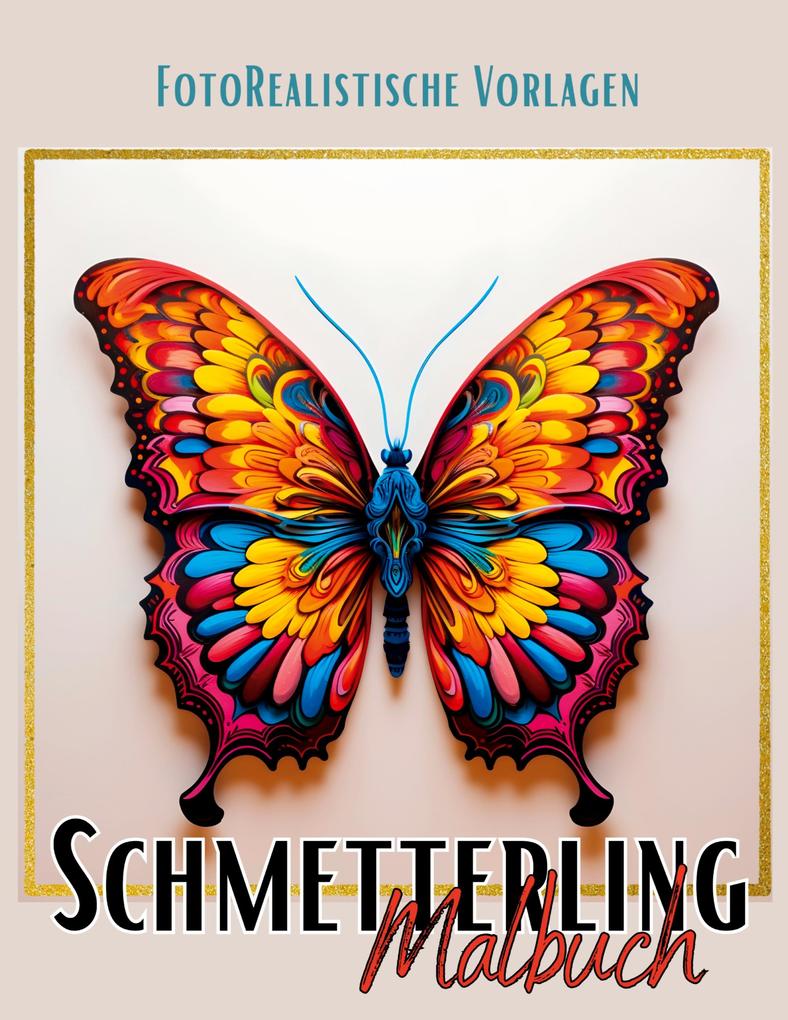 Malbuch Schmetterling 'Fotorealistisch'.