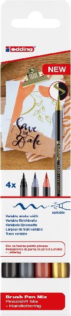 edding 1340 brush pen Mix Pinselstift Handlettering Mix 4er Set