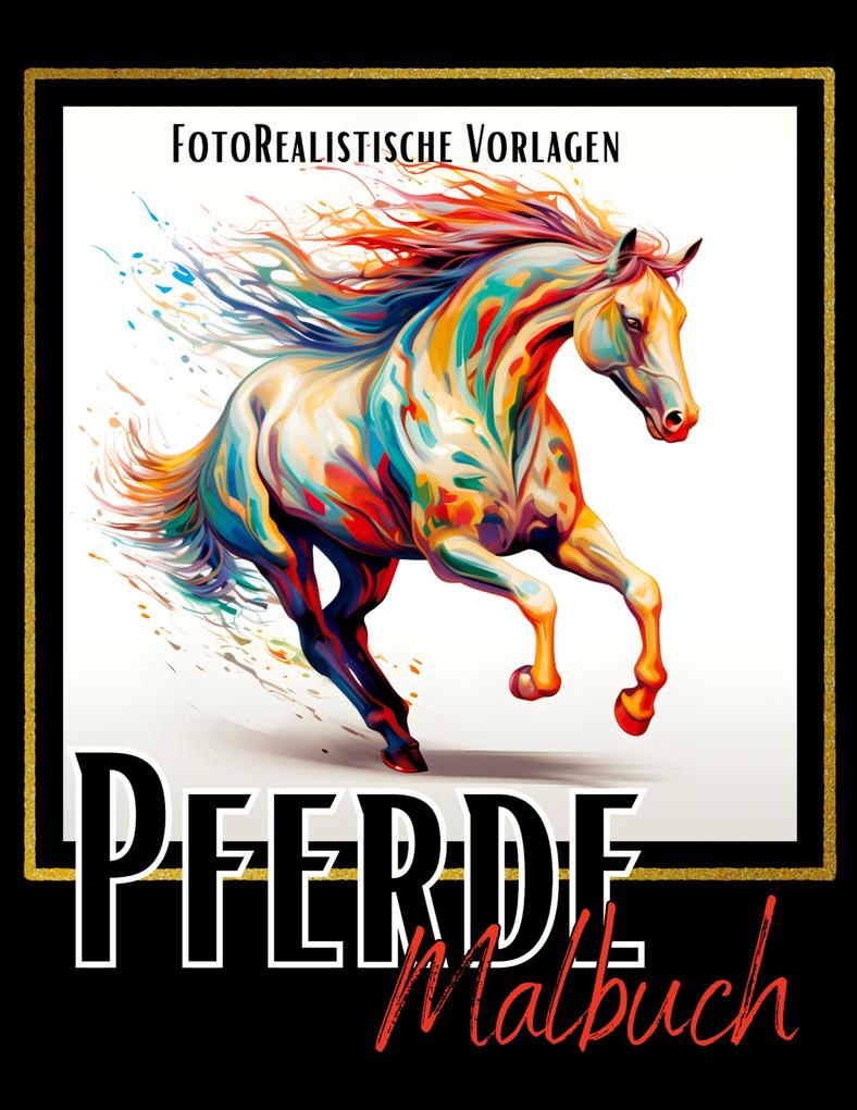 Malbuch Pferde 'Fotorealistisch'.