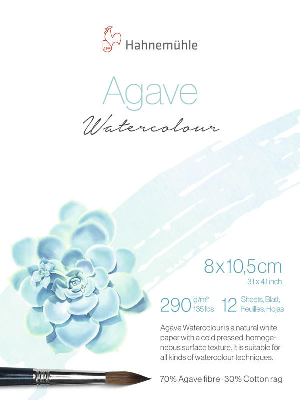 Hahnemühle Papier Agave Watercolour 8 x 105 cm 290 g/m² 1 Block mit 12 Blatt