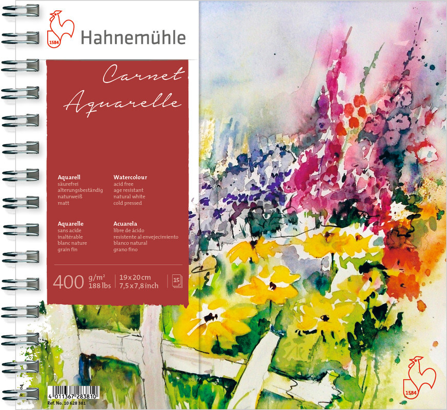 Hahnemühle Papier Carnet Aquarelle 19 x 20 cm 400 g/m²