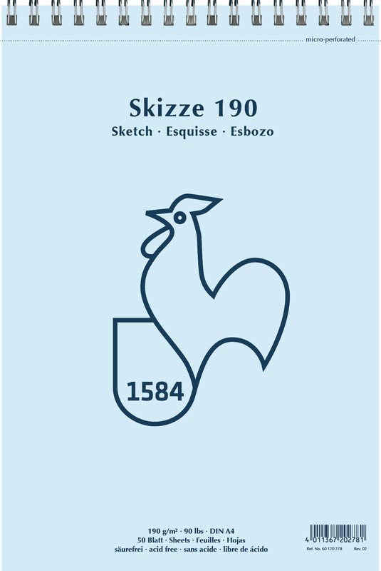 Hahnemühle Papier Skizze 190 DIN A 4 190 g/m²