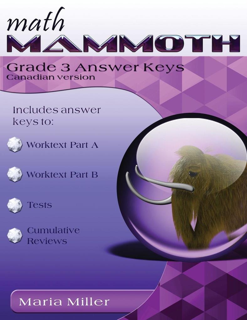 Math Mammoth Grade 3 Answer Keys Canadian Version