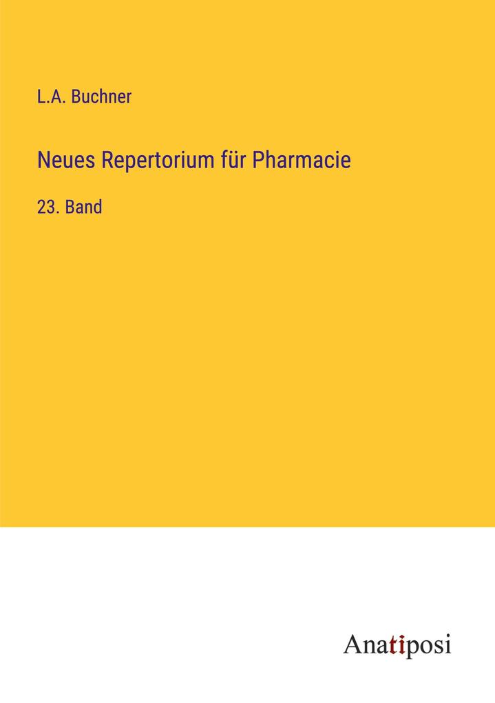 Neues Repertorium für Pharmacie